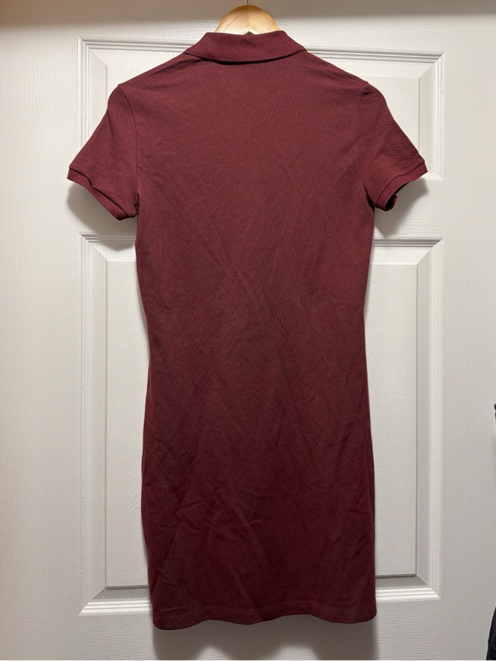 Lacoste Polo Mini Dress in Burgundy - Picture 5 of 5